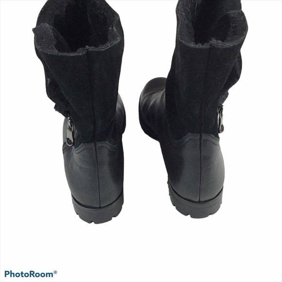 Fabianelli Women's Leather and Suede Lined Black Boots - Picture 4 of 8